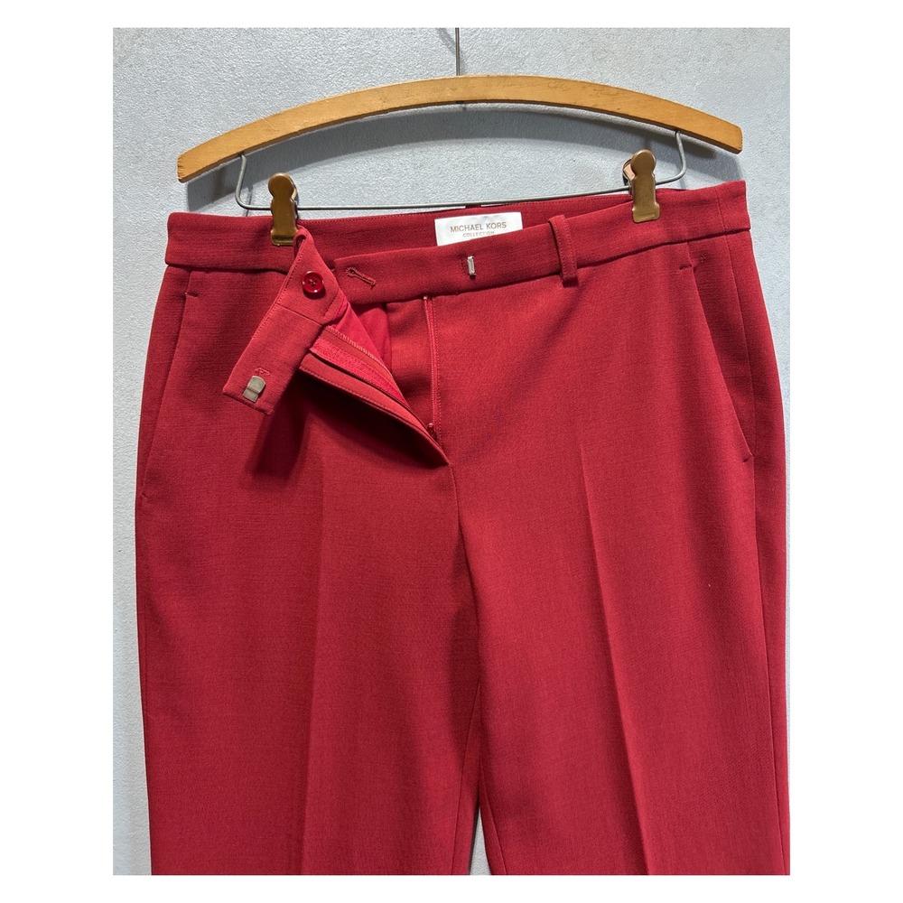 Michael Kors Maroon Red Bell Bottom Slacks Dress Pants Size 8 Flare Leg Ttousers - Picture 4 of 8